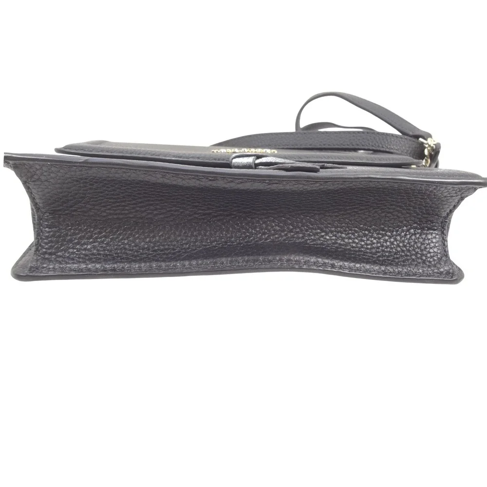 Kate Spade NY‎ Black Pebbled Leather Crossbody Bag Gold Hardware Knot Detail